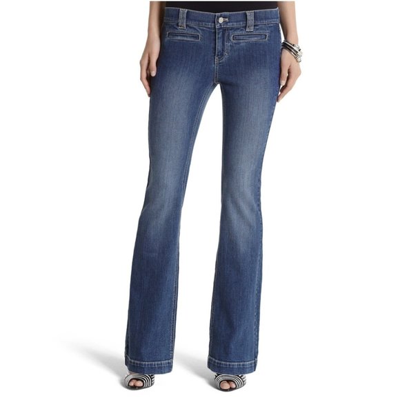 White House Black Market Denim - White House Black Market Noir 2L Flare Leg Jeans